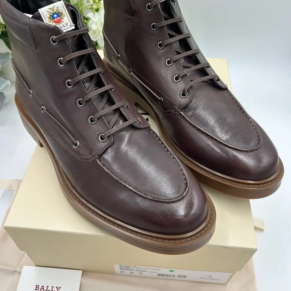 Men's BALLY PAPHOS leather ankle boots size 13 made in Italy